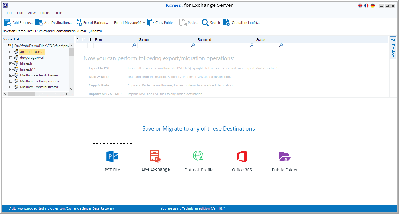 EDB data gets added as the source