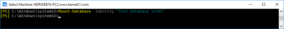 mount the database back to Exchange