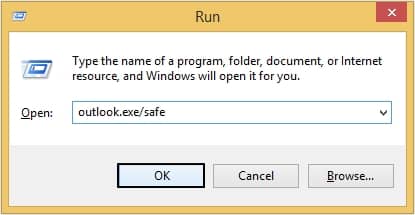 type outlook.exe /safe 