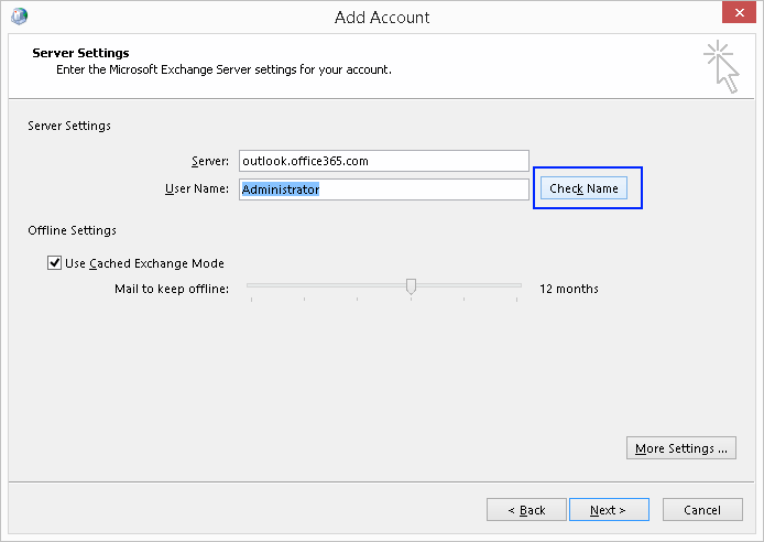 Click on Check Name