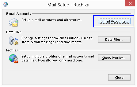 Click Email Accounts