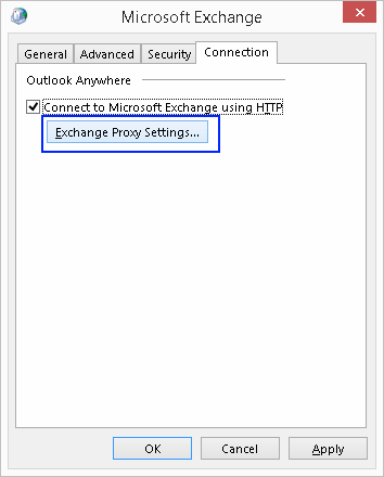 Click on Exchange Proxy Settings