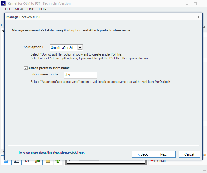 split your data into small and multiple PST files