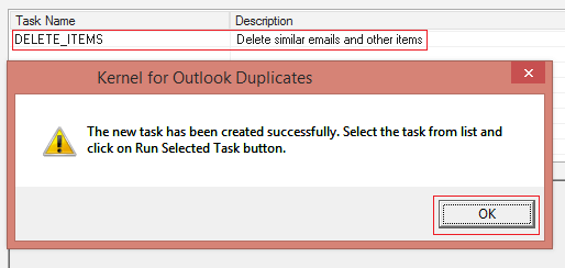 Delete task successfully created