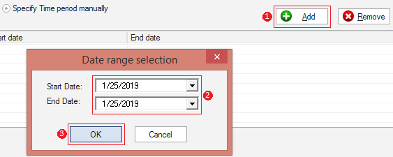 Select time intervals