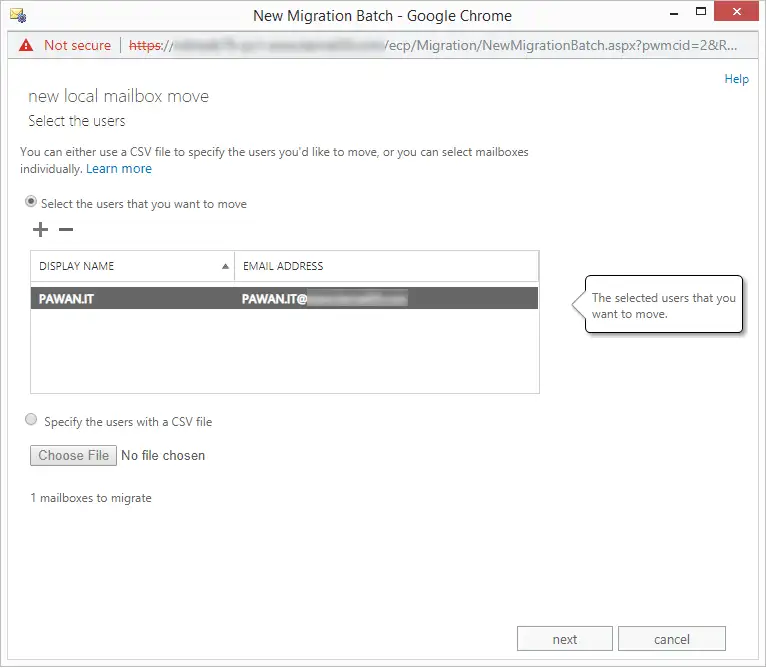 New local mailbox move