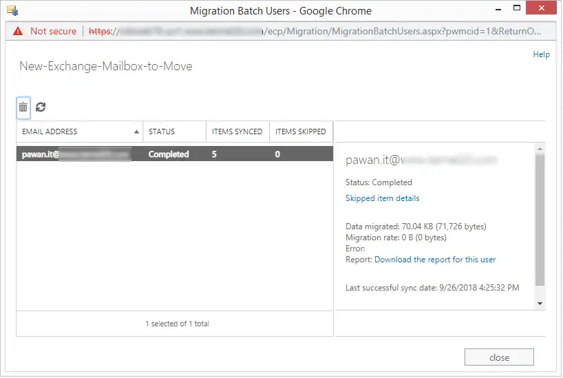 download the report for the user