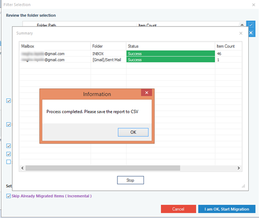 Migration process start