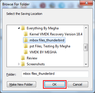 Select MBOX folder and click ok