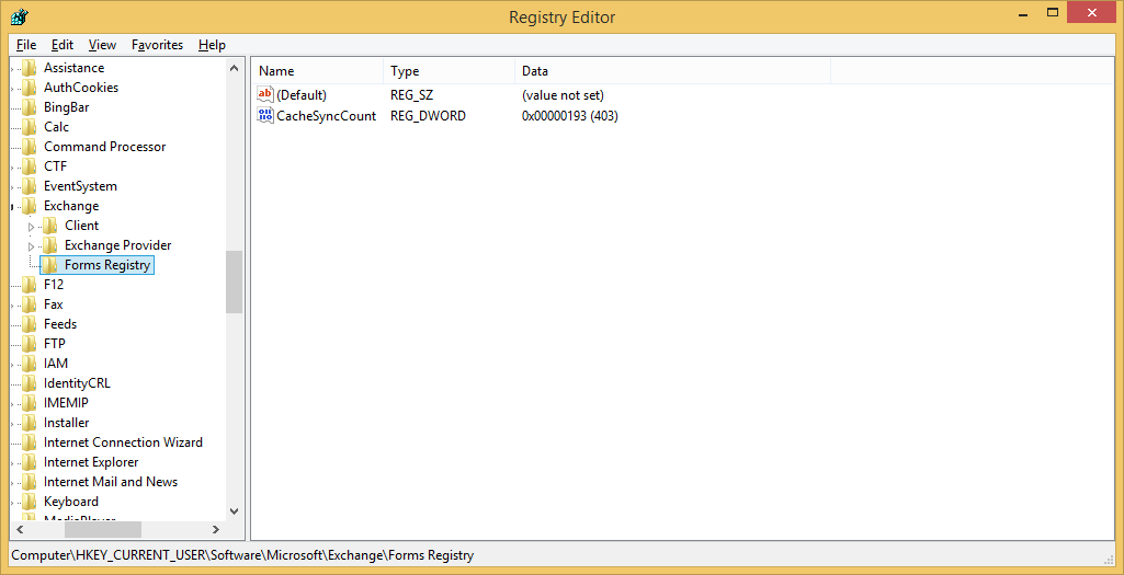 Find the appropriate registry path according to your Outlook version