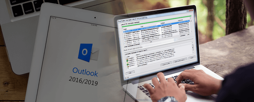 Removing duplicate email messages in Outlook 2016 & 2019.