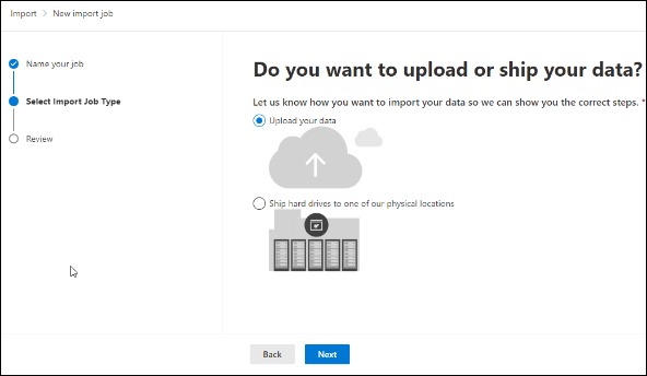 choose Upload your data in SelectImport