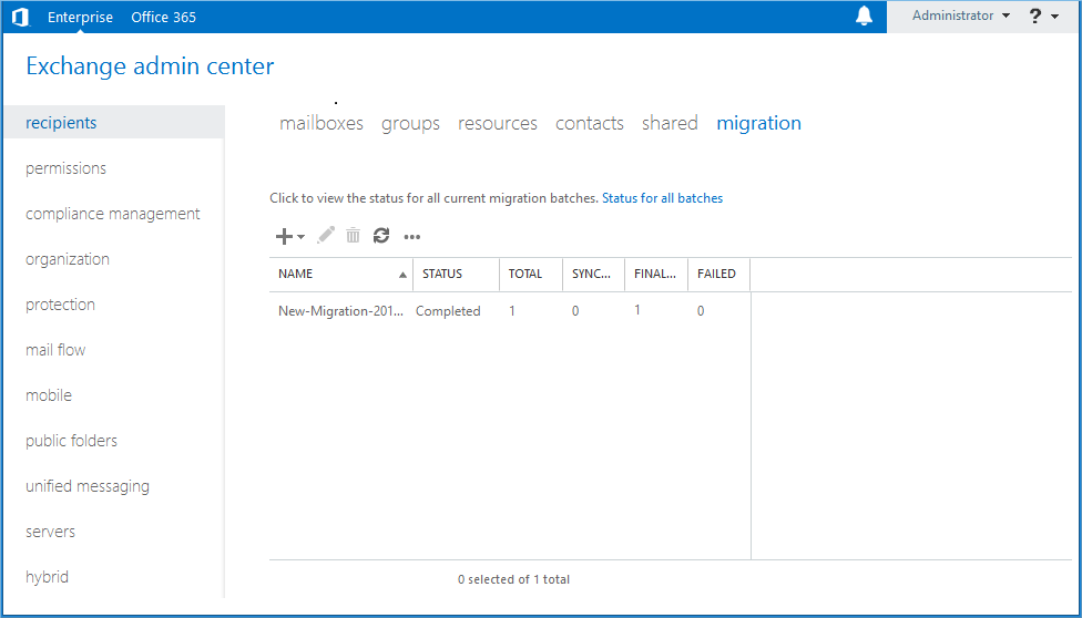 Exchange migration Completed