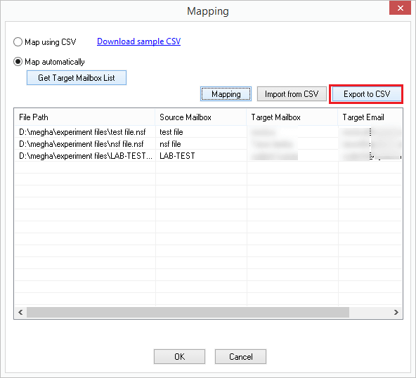Mapping NSF file with Exchange online done
