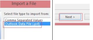 select Outlook Data File