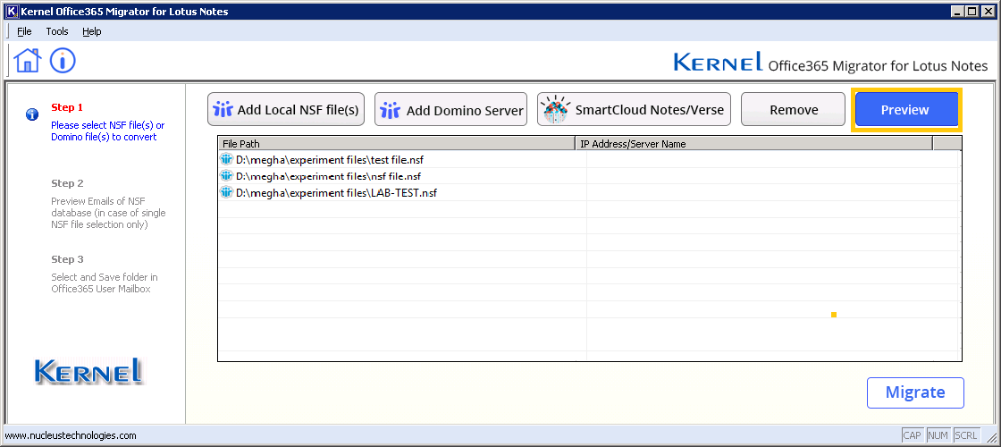 Preview and Migrate