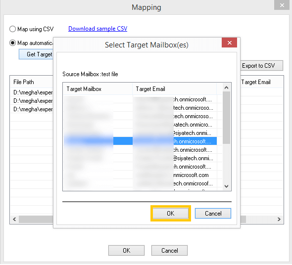 Select the required mailbox
