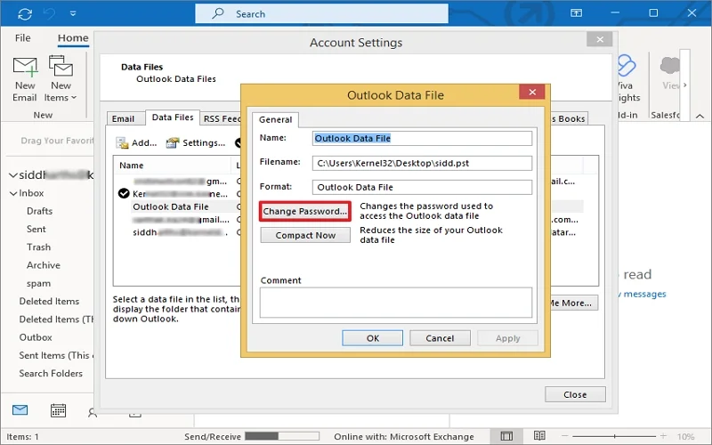 Click the Change Password button in the next window