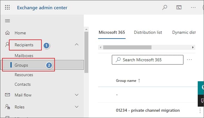 Click on Recipients dropdown and then select Groups