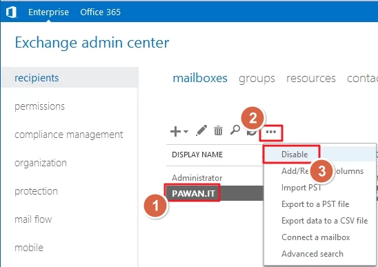 Exchange Admin Center