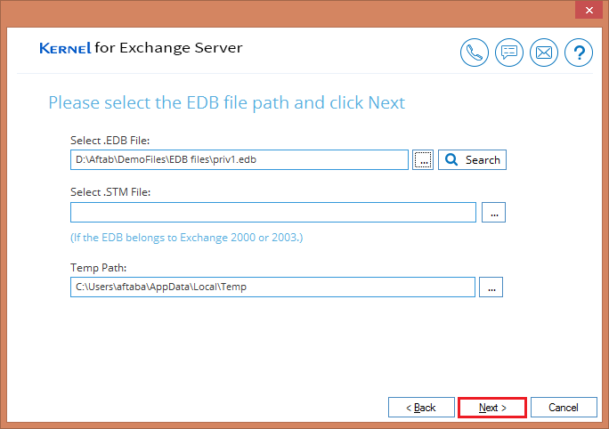 Browse the EDB file