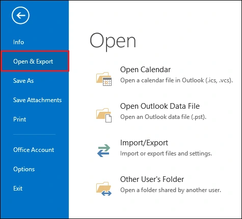 Start the Outlook application