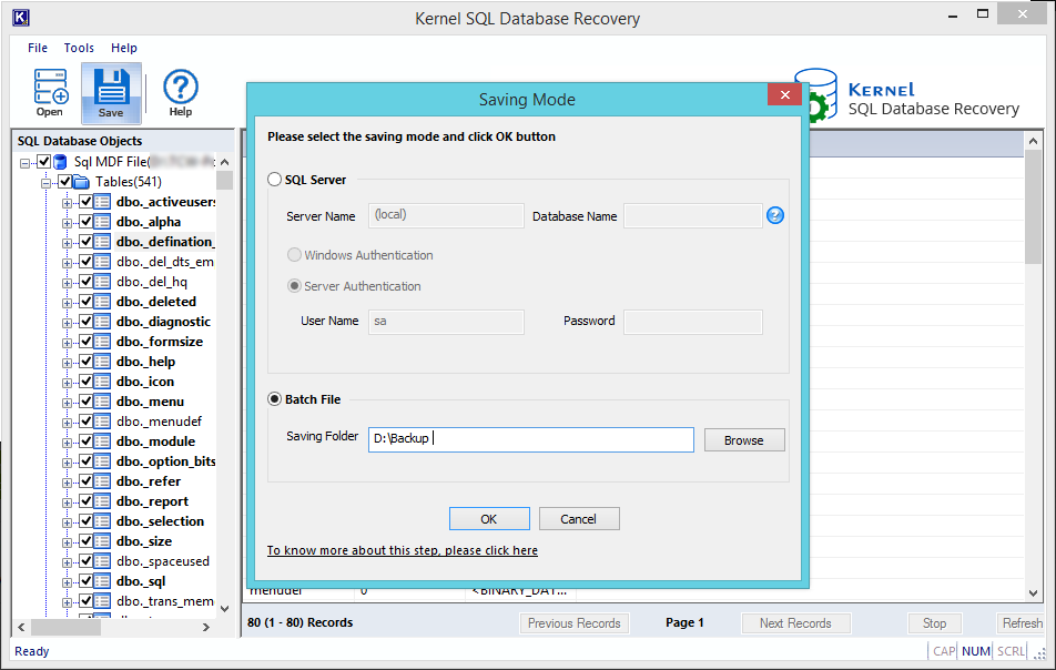 Batch File selection