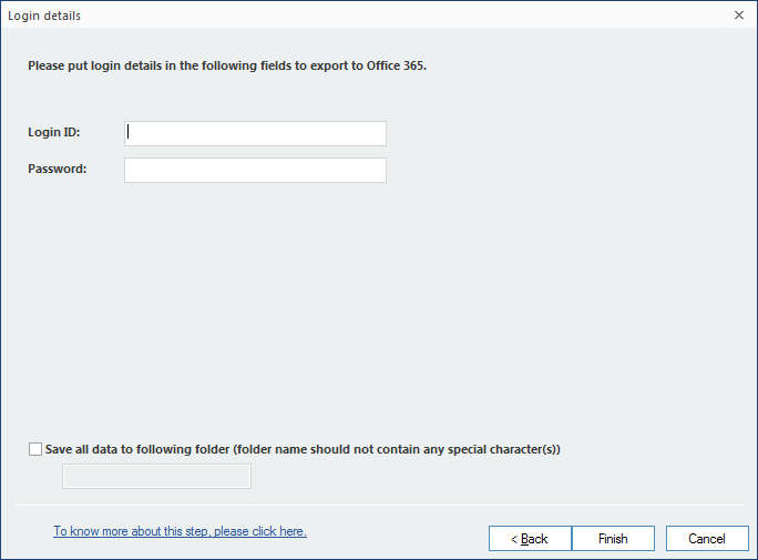 Input the Office 365 credentials