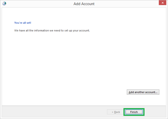 configured with Exchange user account