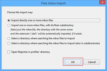 Import directly one or more MBOX file