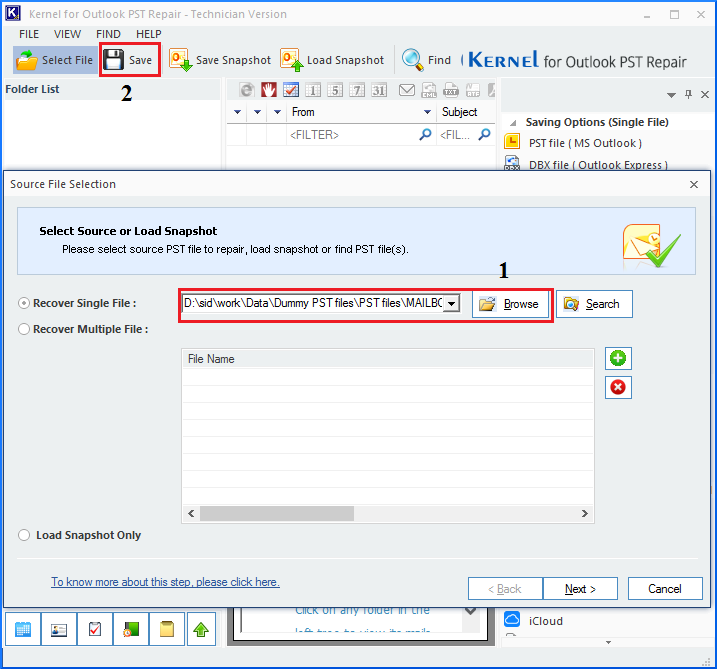 Outlook PST repair tool