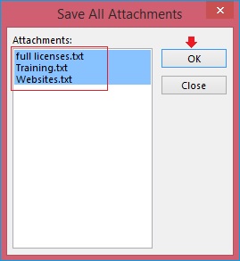 pop on-screen for saving attachments