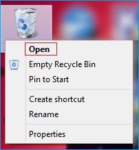 Open Recycle Bin