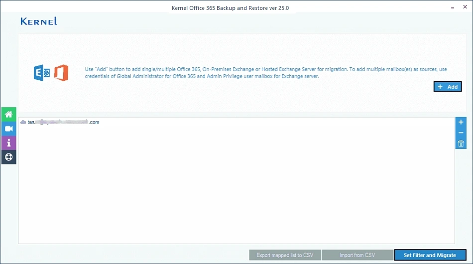 Select the type of mailbox to backup