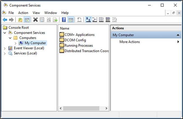 On the Component Services window expand Computers