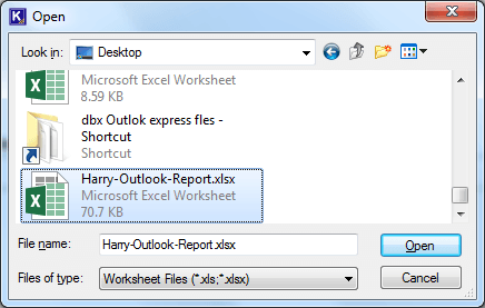 Select the appropriate file from its proper location