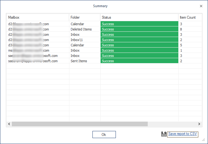 click the option Save report to CSV