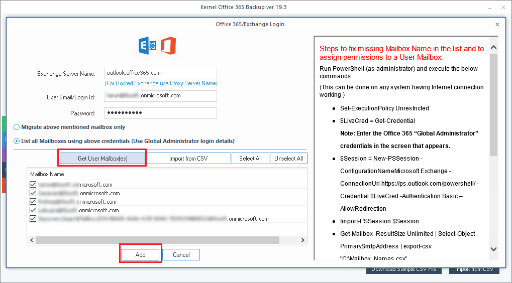Add office 365 account
