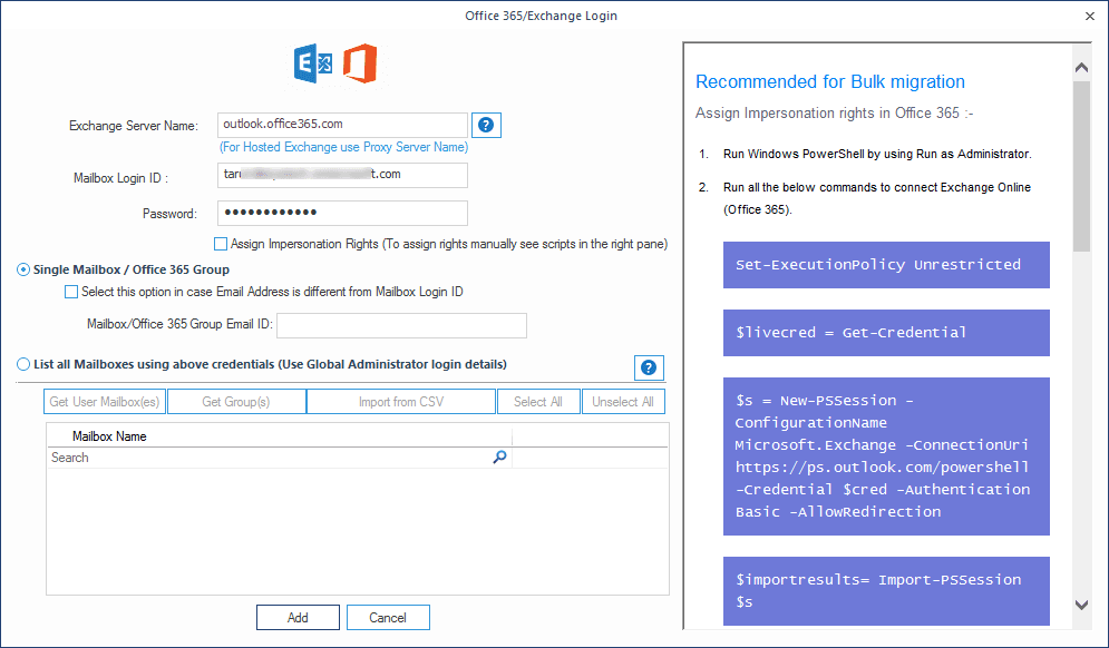 Add your office 365 account