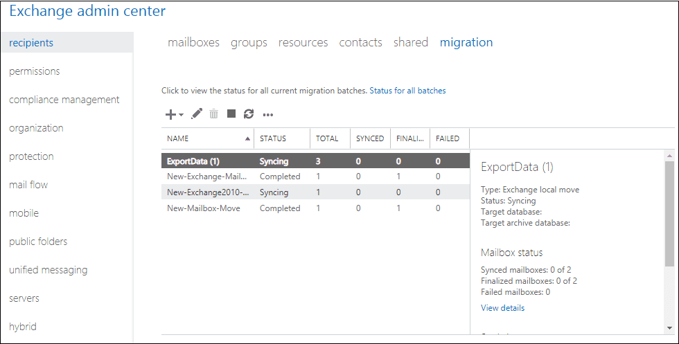 mailbox synchronization gets started