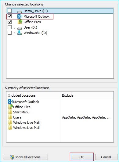 outlook 2016 indexing not running