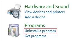 Uninstall a program