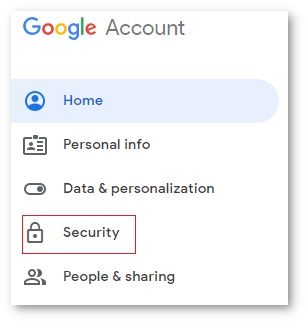 select Security option