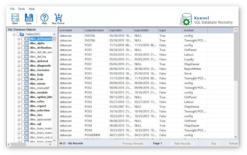 creates the backup script of restored databases
