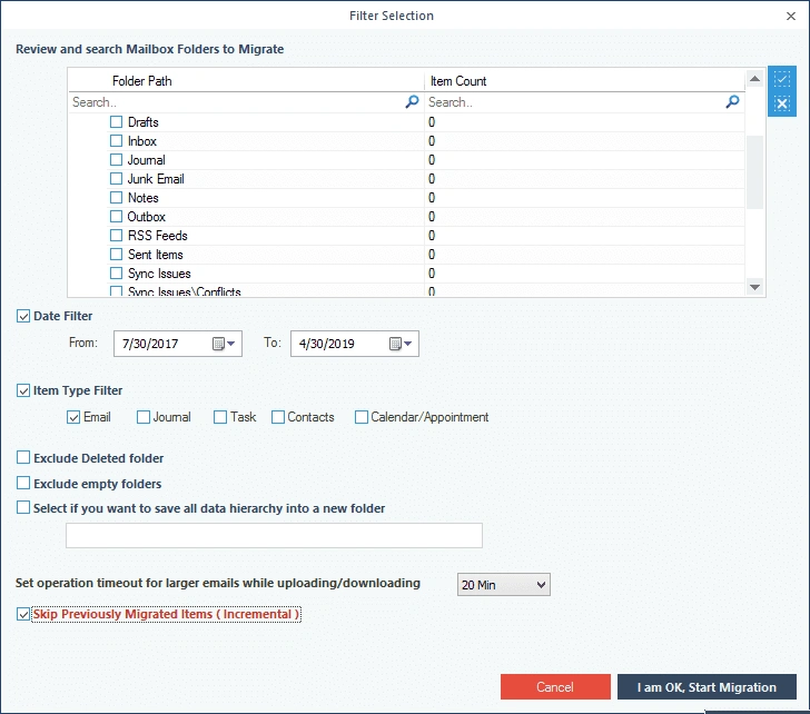 Select specific emails