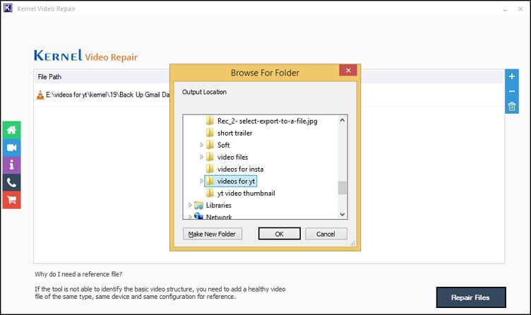 select destination to save file