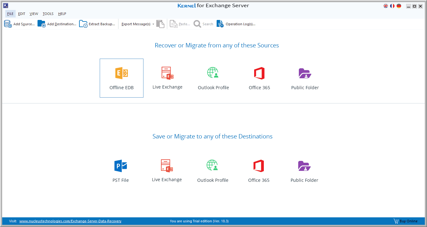 Select Offline EDB as source