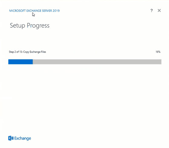 setup is copying the Exchange files