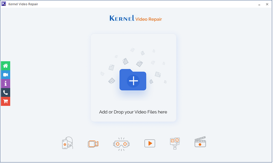 Kernel Video Repair Tool - Home Screen