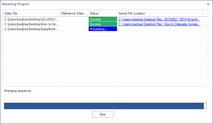 live progress